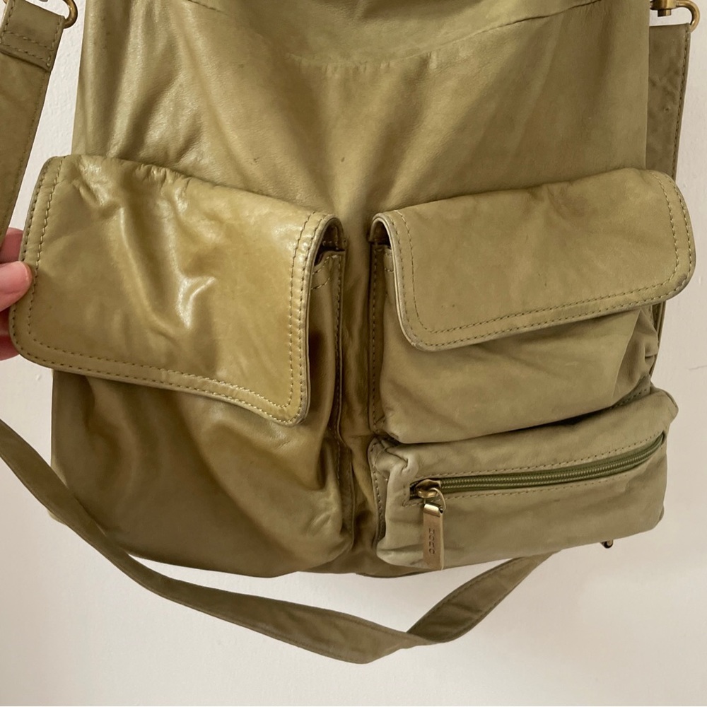 Authentic Hobo Brand Army Olive Green Real Leather Large Bag - Picture 2 of 13